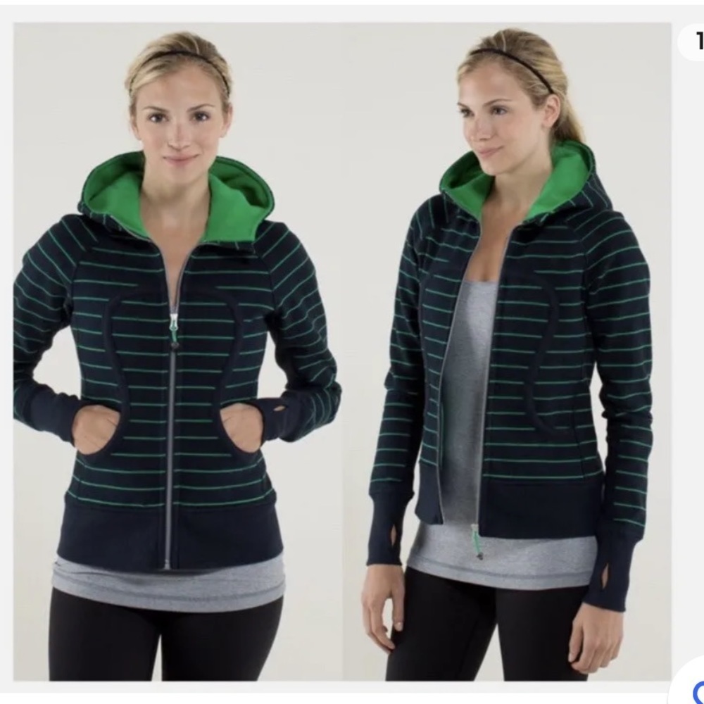 Lululemon Scuba Hoodie Stretch
Slalom Stripe Green Bean Inkwell
Blue Size 6 RARE
